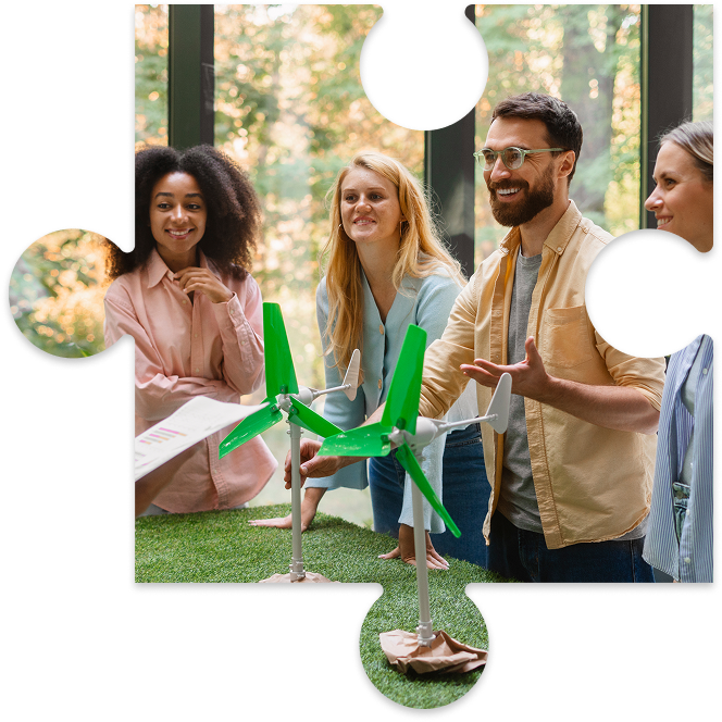 Activités bien-être et RSE à Aix-en-Provence avec une équipe participant à un atelier collaboratif autour des énergies renouvelables