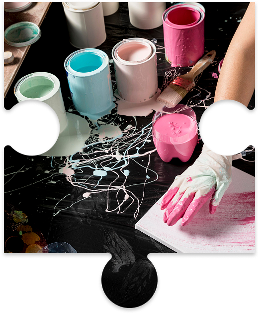 Activités de créativité à Aix-en-Provence avec un atelier de peinture artistique collaborative lors d’un team building